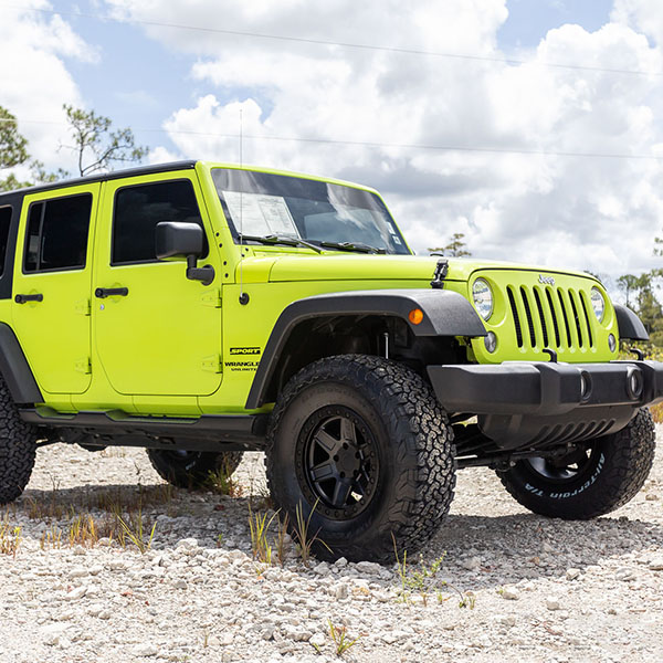 Jeep Wrangler JKU on Black Rhino Attica - matte black black bolts wheels rims - 18